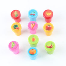 Load image into Gallery viewer, 10pcs/Set Children Toy Stamps Cartoon Animals Fruits Kids Seal For Scrapbooking Stamper DIY Cartoon Stamper Toys