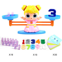Load image into Gallery viewer, Math Match Game Board Toys Monkey Cat Match Balancing Scale Number Balance Game Kids Educational Toy to Learn add and subtract